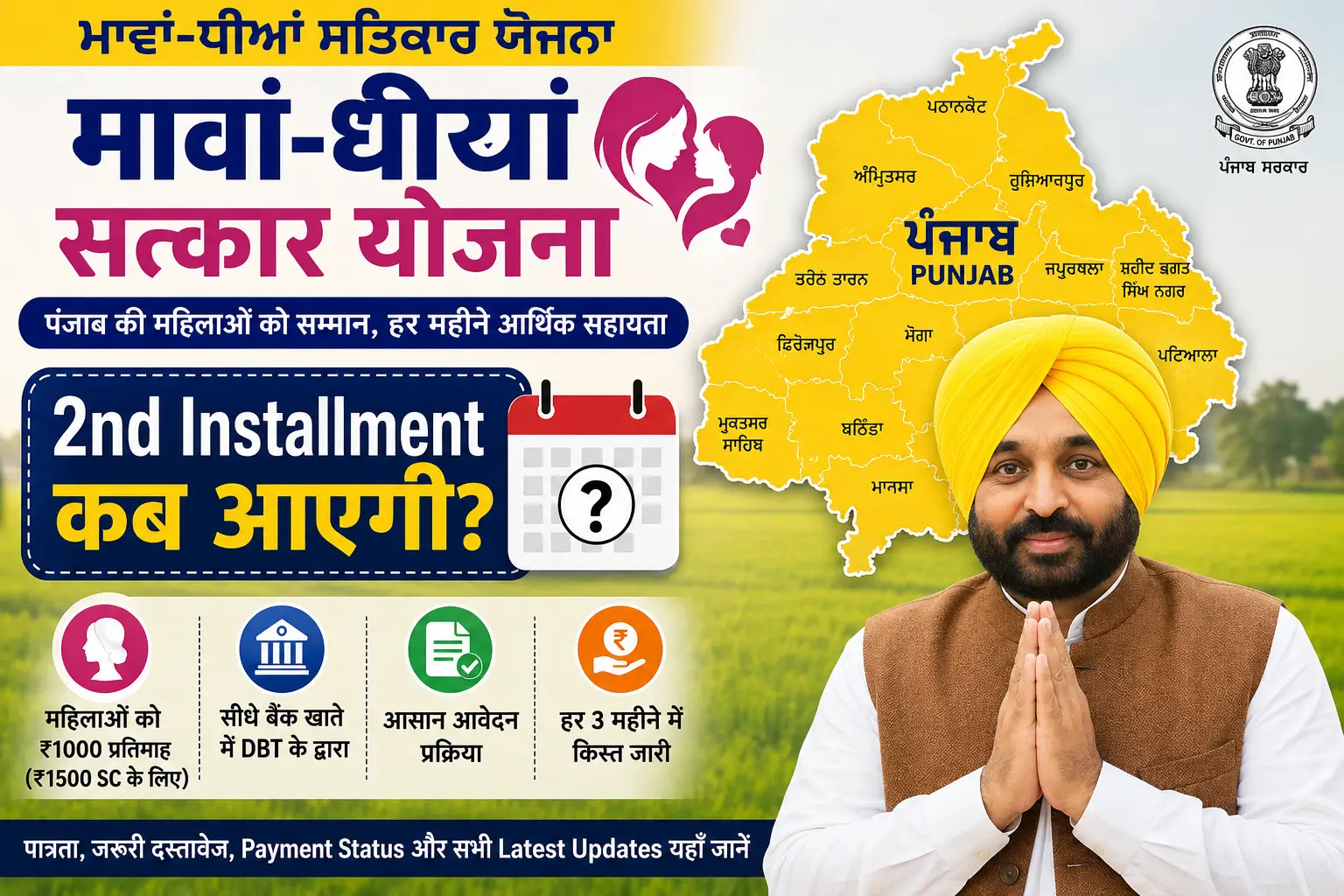 Mawan Dhiyan Satkar Yojana 2nd Installment